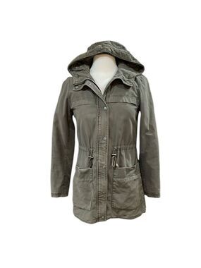 Levis Army Utility Hooded Jacket Faux Fur Lined Hood Quilted Lining SZ XS Olive